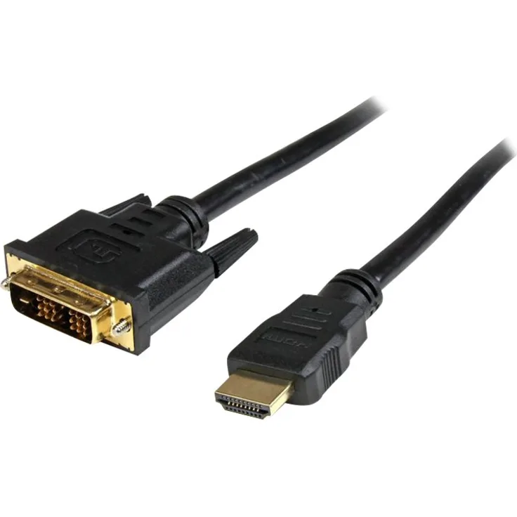 StarTech.com HDMI-auf-DVI-D-Kabel - Stecker/Stecker - Videokabel - HDMI / DVI - 28 AWG - HDMI, 19-polig (M) - DVI-D (M) - 1,0m - abgeschirmt - Schwarz (HDDVIMM1M)