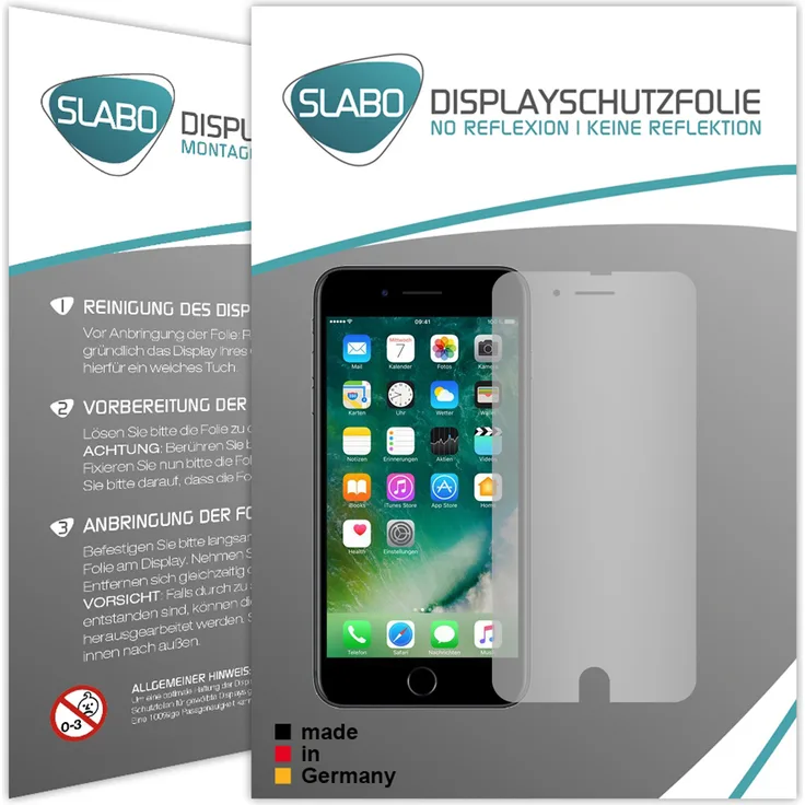 4x Slabo Displayschutzfolie für Apple iPhone 7 Apple iPhone 8 matt No Reflexion (verkleinerte Folien)