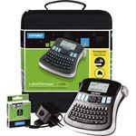 DYMO LabelManager 210D Handheld-Etikettendrucker-Set, QWERTY-Tastatur, mit 12 mm schwarzen auf weißen D1-Etiketten und Tragetasche