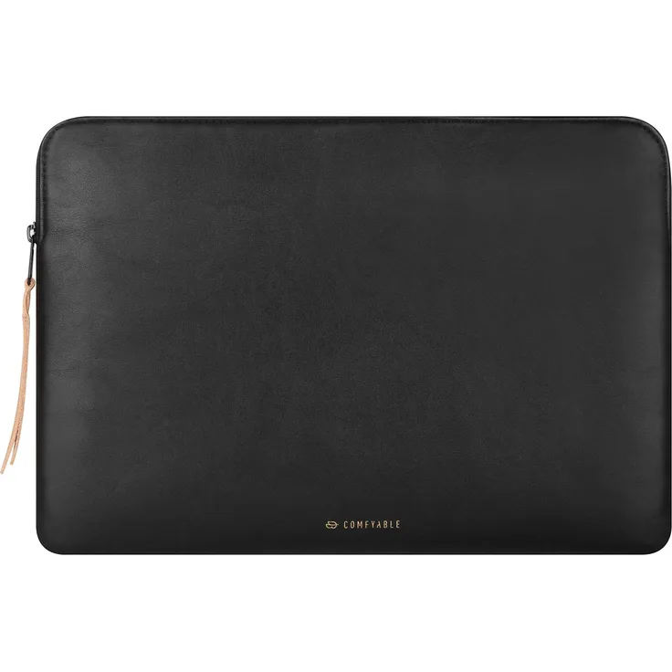 Comfyable Slim Protective Laptop Sleeve 13-13.3 inch for MacBook Pro & MacBook Air, PU Leather Bag Waterproof Cover Notebook Computer Case for Mac, Black
