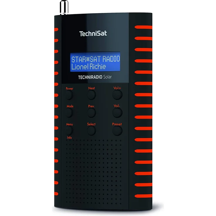 TechniSat TechniRadio Solar Tragbares Radio mit Wecker, LCD-Display, spritzwassergeschützt, schwarz, rot – Bild 4