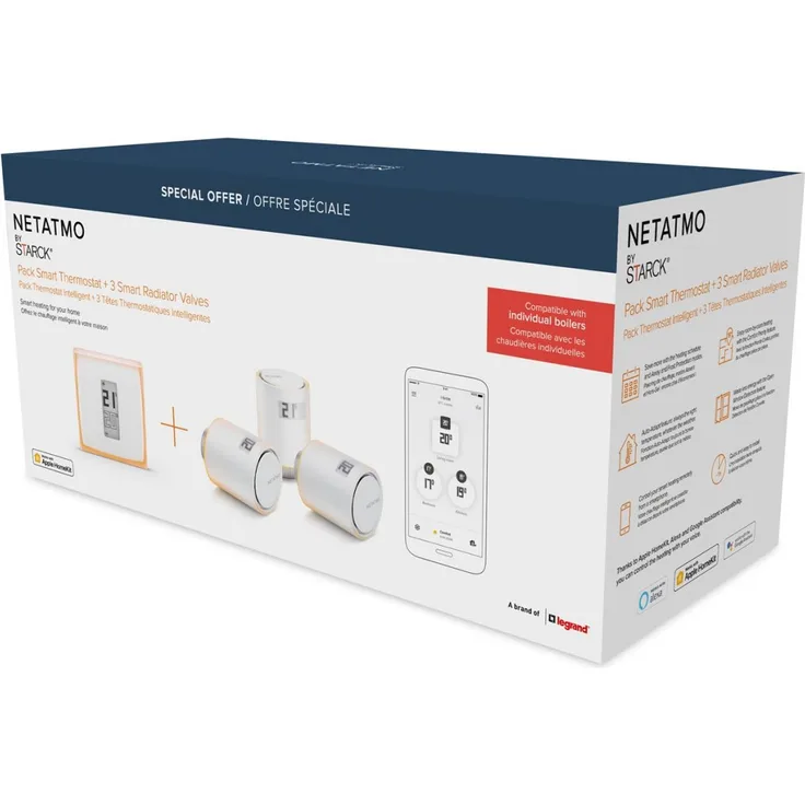 Netatmo Zentrale Thermostat + 3x Heizkörperthermostate Bundle