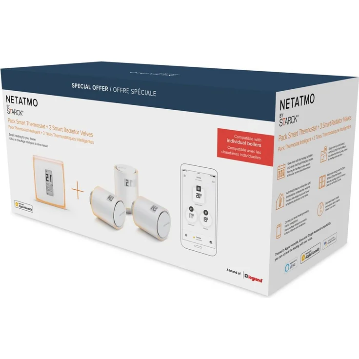 Netatmo Zentrale Thermostat + 3x Heizkörperthermostate Bundle