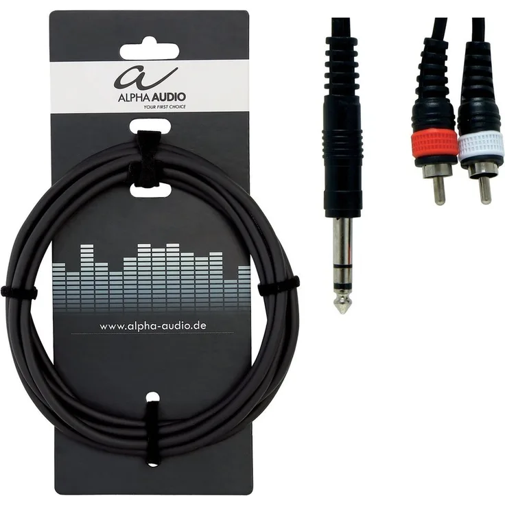 Alpha Audio 190155 Basic Line Y-Kabel (3 m, Stereoklinke auf Cinch)