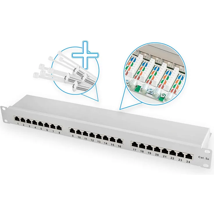 Patchpanel 24 Port CAT.5e - WEISS