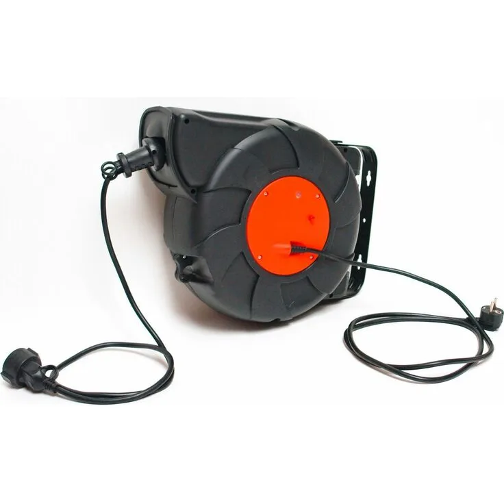 Automatik Wand Kabeltrommel 24m Kabelaufroller Verlängerungskabel Kabelrolle