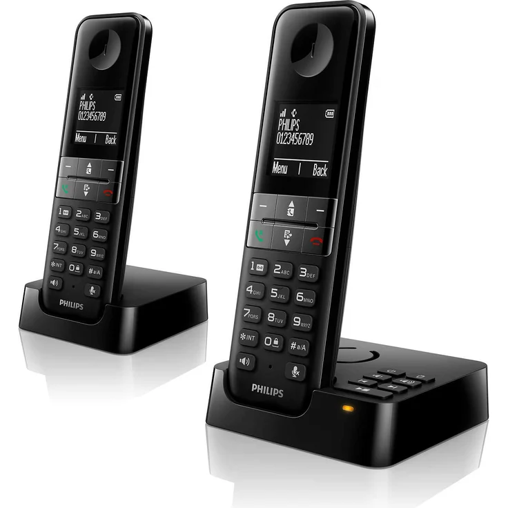 Philips D4752B-01 DECT Schnurlostelefon mit Anrufbeantworter, 2 Mobilteile – Bild 1