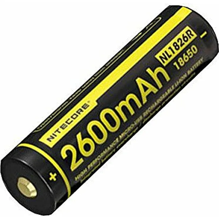 Nitecore 18650 NL1826R - 3,6V-3,7V 2600mAh - Lithium-Ionen-Akku mit Mirco USB - geschützt