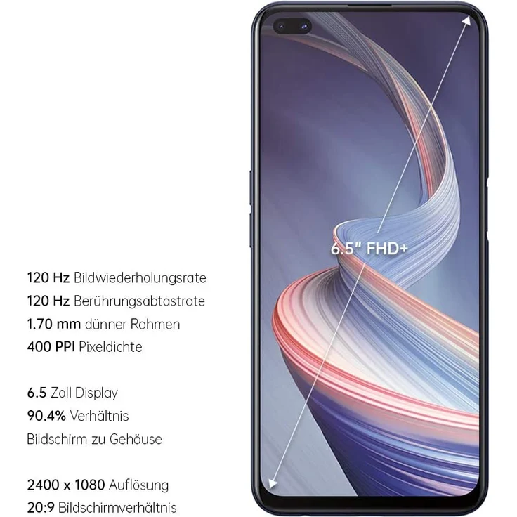 Oppo Reno4 Z 5G Smartphone 16,69cm (6,57 Zoll) LTPS, LCD-Display, 128GB interner Speicher, 8GB RAM, Dual-SIM, Ink Black – Bild 5