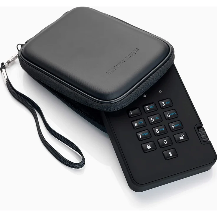 iStorage diskAshur² - Festplatte - verschlüsselt - 1 TB - extern (tragbar) - USB 3.1 Gen 1 - 5400 rpm - Puffer: 8 MB - 256-Bit-AES, FIPS 197 - Phantomschwarz (IS-DA2-256-1000-B) – Bild 3