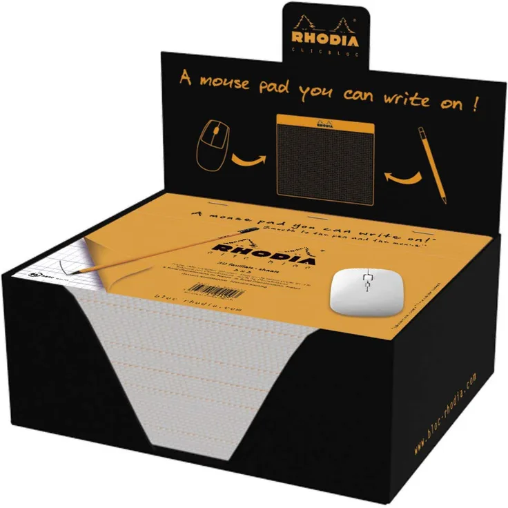 Rhodia Clic Block Mousepad Schreibblock 190 x 230 surfin ''', 30 Blatt Papier (80 g-m ², abnehmbarer (5x5)