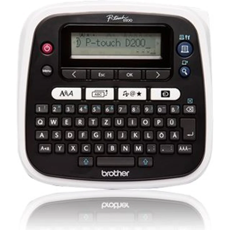 Brother PT-D200BWVP Beschriftungsgerät inklusive Netzadapter und Transportkoffer (für 3,5 bis 12 mm breite TZe-Schriftbänder, bis zu 20 mm-Sek. Druckgeschwindigkeit) – Bild 1
