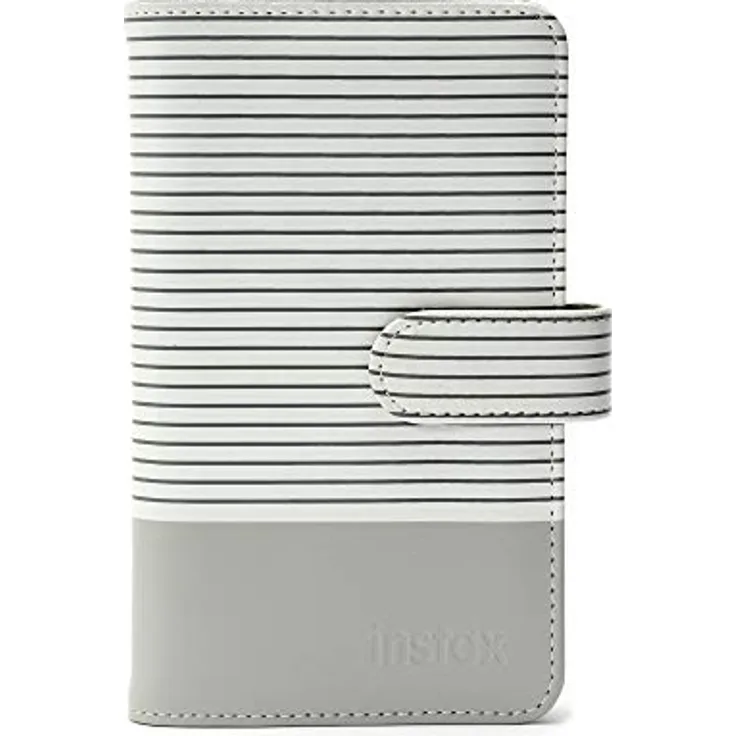 Instax Mini-Fotoalbum (gestreift) für Mini Fotos, Smokey Weiß