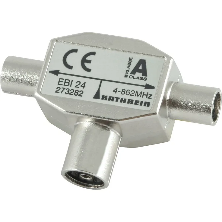 Kathrein EBI 24 T-Stecker TV für Steckdosen (IEC-Buchse-Eingang, IEC-Stecker-Ausgang)