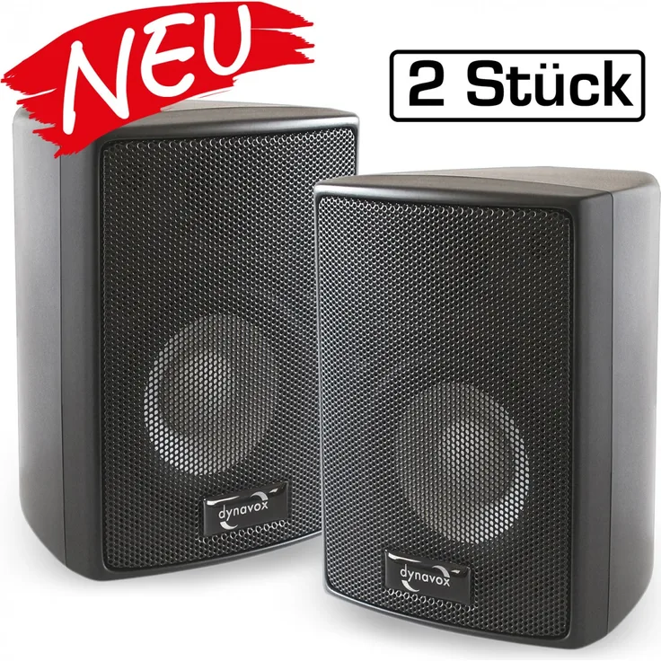 Dynavox AS-301 High Class Satelliten Lautsprecher (60 Watt) schwarz , Satelliten-Lautsprecher