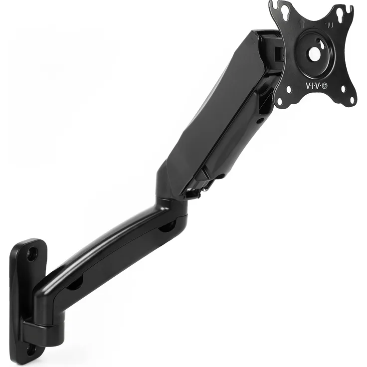 VIVO Schwarz höhenverstellbare Gasfeder verlängerter Arm einziger Monitor Wandhalterung bewegte gelenkige paßt 17'' bis 27'' Bildschirme (mount-v001g)
