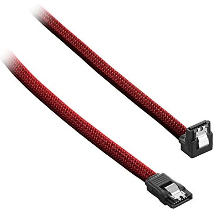 CableMod ModMesh - SATA-Kabel - Serial ATA 150/300/600 - SATA (W) rechtwinklig bis SATA (W) - 60cm - Blood Red (CM-CAB-RSAT-N60KBR-R)