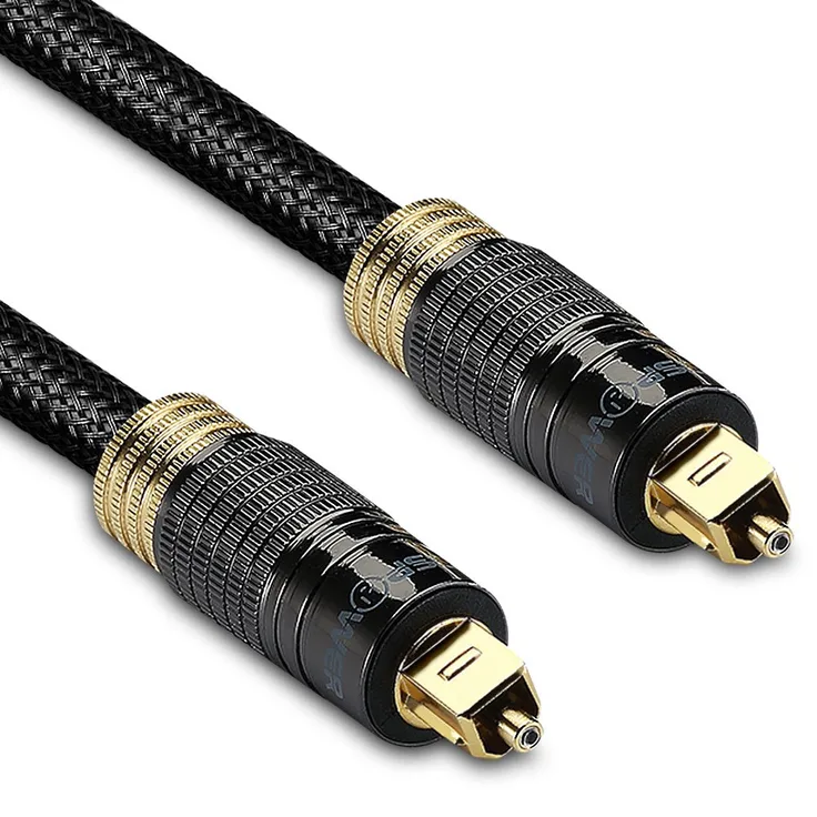 Toslink Kabel (0,9m), FosPower 24K Vergoldet Toslink Optisches Digital-Audiokabel (S/PDIF) - Metall Steckverbinder und Geflochtene Nylon Jacke (0,9 Meter / 3 Feet)