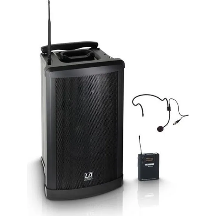 LD Systems Roadman 102 - Mobiler Lautsprecher mit Headset Frequenz 584 MHz - 607 MHz