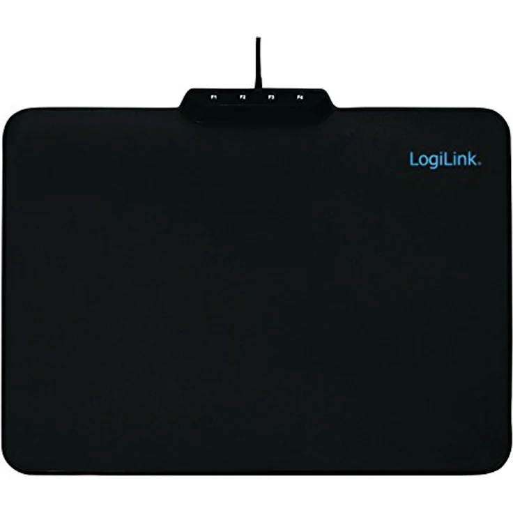 LogiLink ID0155 Gaming Mauspad mit 4X RGB-LED Beleuchtung und 7 Mögliche Farbe schwarz