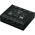 IMG STAGELINE DIB-102 2-Kanal DI-Boxen, Direct Injection Box zur optimalen Signalübertragung von Musikinstrumenten zum Mischer oder Verstärker, in Schwarz