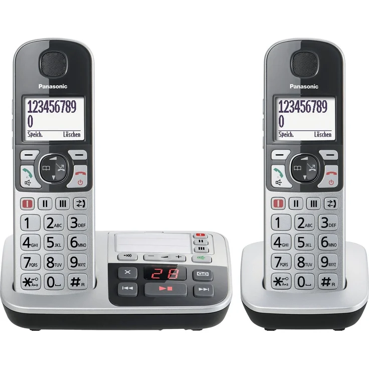 Panasonic KX-TGE522GS Seniorentelefon mit Anrufbeantworter, Notruftaste, Großtastentelefon, schnurlos, schwarz-silber – Bild 1