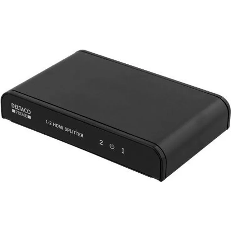 DELTACO HDMI-245 Prime HDMI Splitter, 1-in, 2-Out, HDMI 2.0, 4K, UHD schwarz