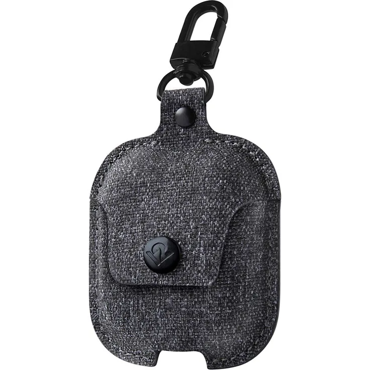 Twelve South Airsnap Twill - Schutzhülle-Cover mit Loss Prevention Clip für AirPods & Wireless Charging Case für AirPods Smoke Grey