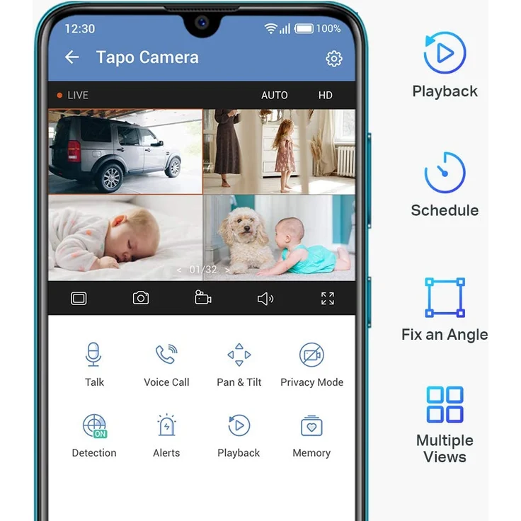 TP-Link Tapo C200 WLAN IP Kamera Überwachungskamera (Linsenschwenkung- und Neigung, 1080p-Auflösung, 2-Wege-Audio, Nachtsicht zu 9m, bis zu 128 GB lokaler Speicher auf SIM Karte), Weiß – Bild 7