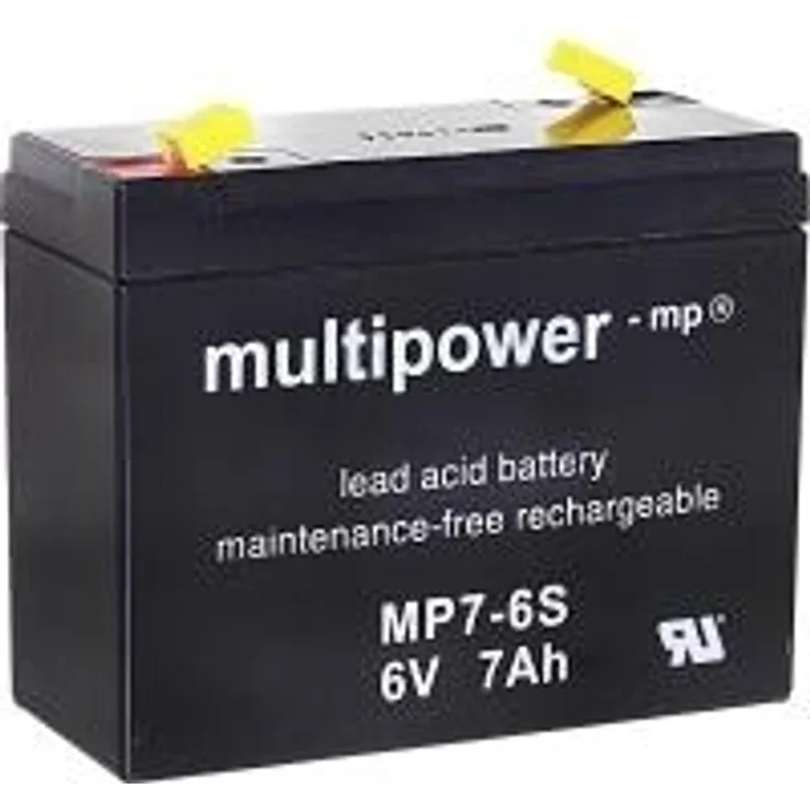 multipower Bleiakku 6 V 7 Ah MP7-6S 300402 Blei-Vlies (AGM) (B x H x T) 116 x 99 x 50 mm Flachstecker 4.8 mm Wartungsfre (300402)