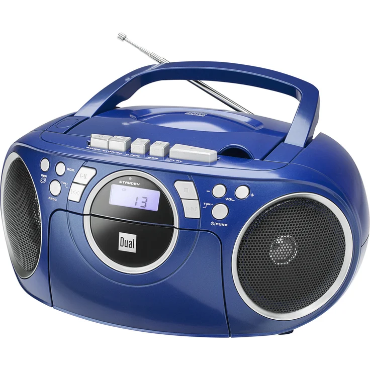 Dual P 70 Tragbares Radio mit UKW (FM), MW, CD-Player blau – Bild 1