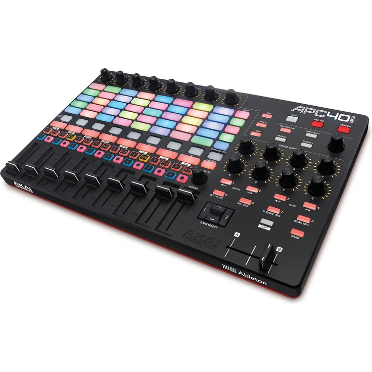 AKAI Professional APC40 MKII - USB Powered Ableton Live Performance Controller mit 5x8 Clip Launch Matrix, Fadern, Reglern, Crossfader und Software