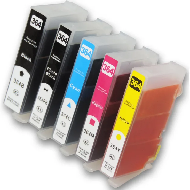 5 Patronen Set HP-364 kompatibel mit XL-Füllmenge