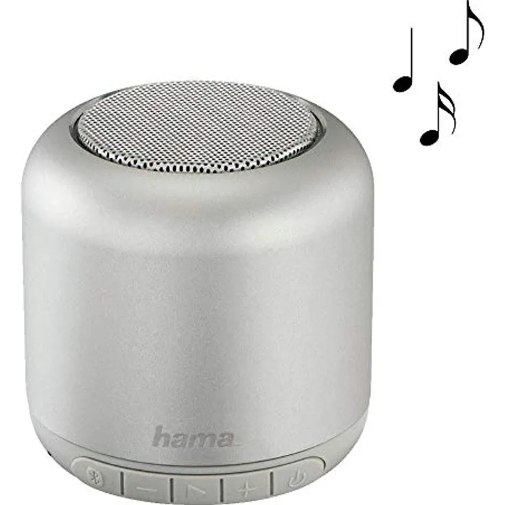 Hama Mobiler Bluetooth-Lautsprecher Steel Drum, Silber