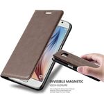 cadorabo Hülle für Samsung Galaxy S6 in KAFFEE BRAUN Handyhülle mit Magnetverschluss, Standfunktion und Kartenfach Case Cover Schutzhülle Etui Tasche Book Klapp Style