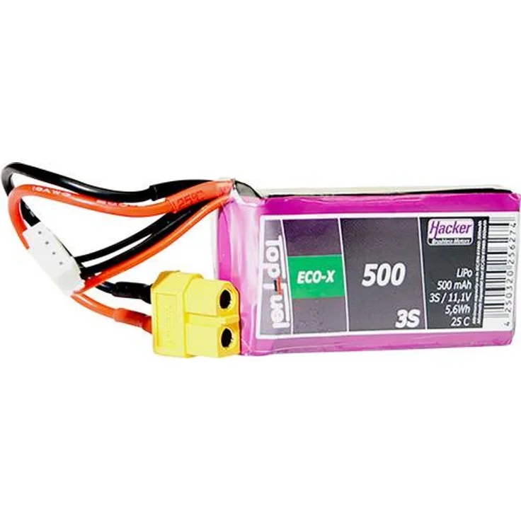 Hacker Modellbau-Akkupack (LiPo) 11.1V 500 mAh Zellen-Zahl: 3 25 C Softcase XT60