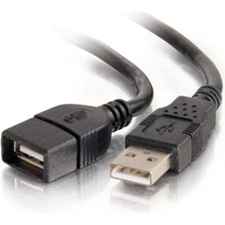 C2G 52107 USB Extension Cable - USB 2.0 A Male to A Female Extension Cable, Black (6.6 Feet, 2 Meters)