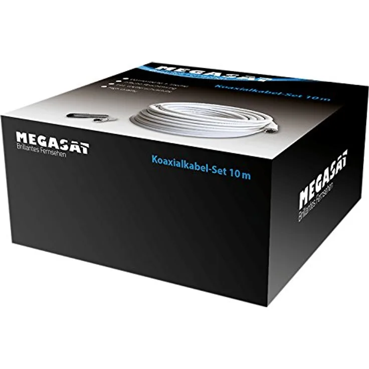 MegaSat 100145 Koaxial Kabel Set Quad Shield 120, 10m weiß
