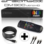 Dreambox DM900 UHD 4K E2 Linux Receiver mit 1x DVB-S2 FBC Twin Tuner inkl, gratis Kabelset: 1x HDMI Kabel + 2x 1, 5m SAT Anschlusskabel