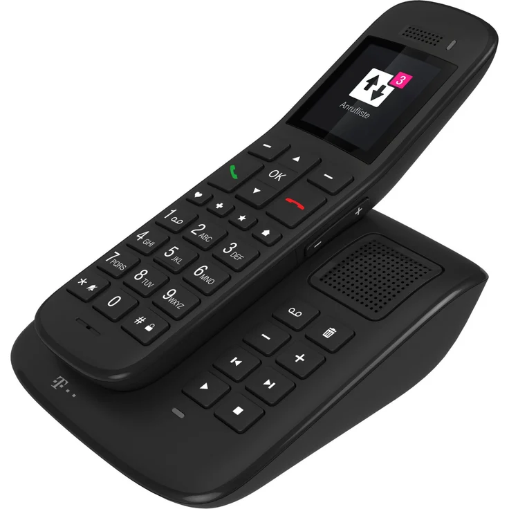 Telekom Sinus A32 Großtastentelefon mit Basis und Anrufbeantworter, VoIP-Telefon, ebenholz – Bild 1