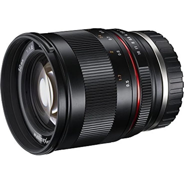 Walimex pro MF 50mm F1,2 Objektiv Festbrennweite manueller Fokus für Sony Kameras mit APS-C Sensor Sony E-Mount