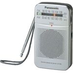 Panasonic RF-P50DEG-S Taschenradio mit Trageriemen, Batteriebetrieb Silber