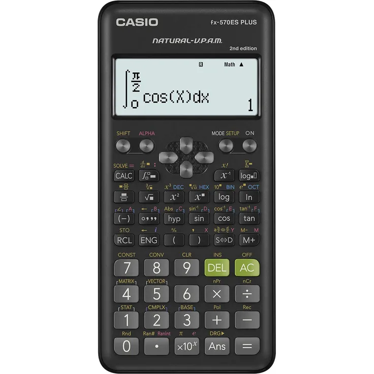 Casio Fx-570Es Plus 2 Wissenschaftlicher Taschenrechner mit 417 Funktionen und Naturdisplay