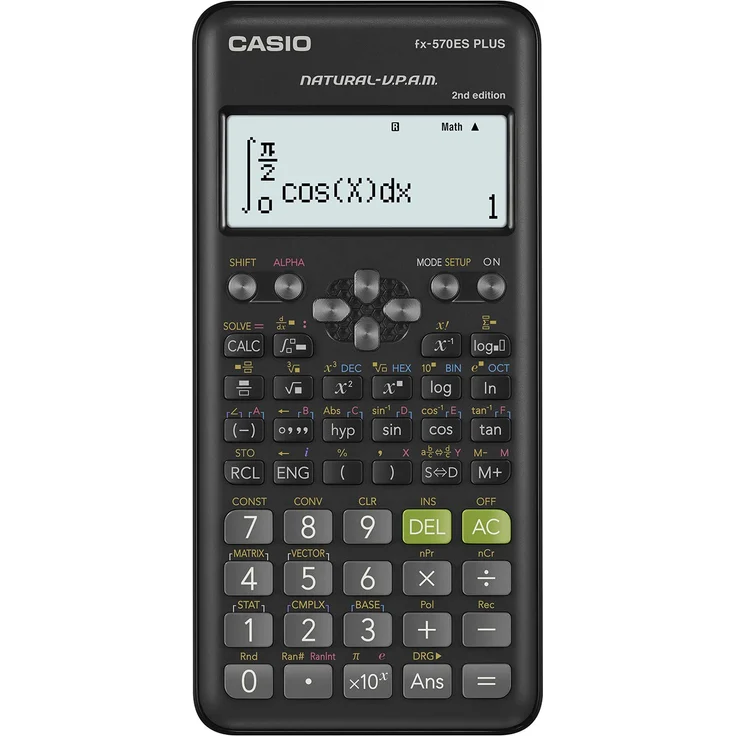 Casio Fx-570Es Plus 2 Wissenschaftlicher Taschenrechner mit 417 Funktionen und Naturdisplay
