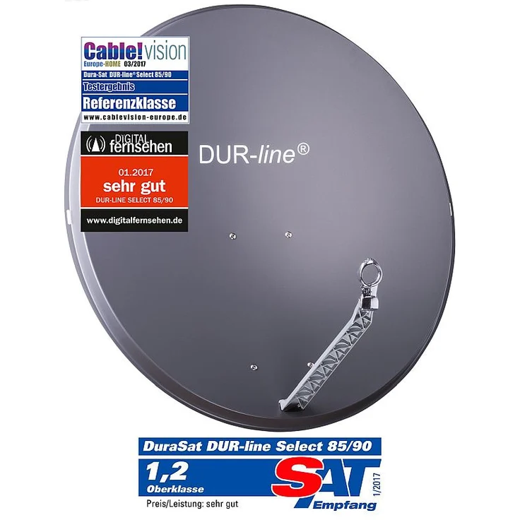 DUR-line Select 85/90cm Satellitenschüssel Alu anthrazit – Bild 1
