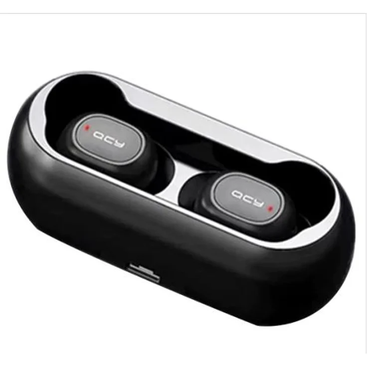 QCY-T1 TWS Bluetooth 5.0 Sport-Kopfhörer In-Ear, kabellos,Mehr als 20 Std. Batterielaufzeit mit Ladecase, IPX4 wasserfest und integriertes Duo HD Mikrofon, schwarz – Bild 1