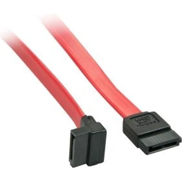 Lindy - SATA-Kabel - Serial ATA 150/300/600 - SATA bis SATA gewinkelt - 70cm - Rot (33352)