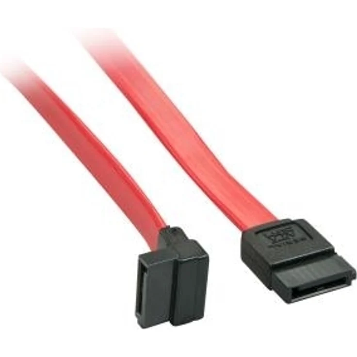 Lindy - SATA-Kabel - Serial ATA 150/300/600 - SATA bis SATA gewinkelt - 70cm - Rot (33352) – Bild 1