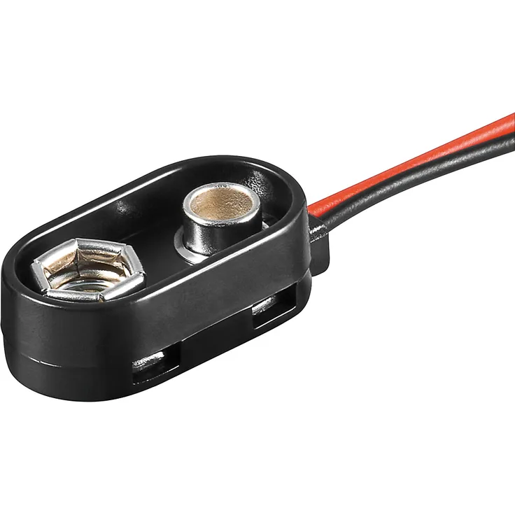 Goobay BH 9 V I HQ (Clip 9-Volt Block) im Plastikhehäuse mit Schutzkragen