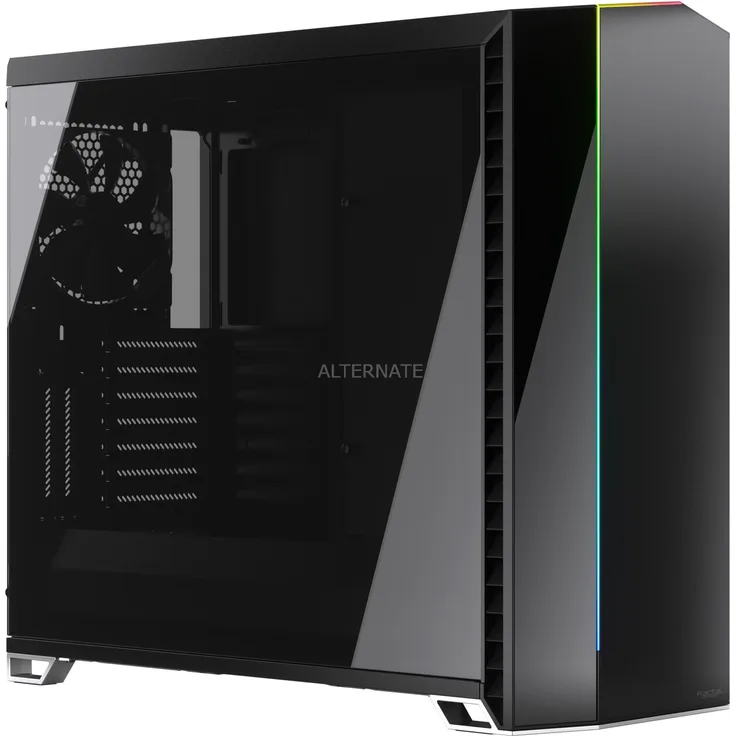 Fractal Design Vector RS Blackout Dark TG RGB ATX- Tower-Gehäuse, Schwarz, dunkel Getöntes Wasserkühlung Bereit Staubfilter - individualisierbare Effekte - USB 3.1 Gen 2 Typ-C Anschluss
